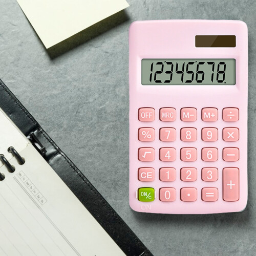 Solar Desktop Calculator 8-Digit LCD Slim Design