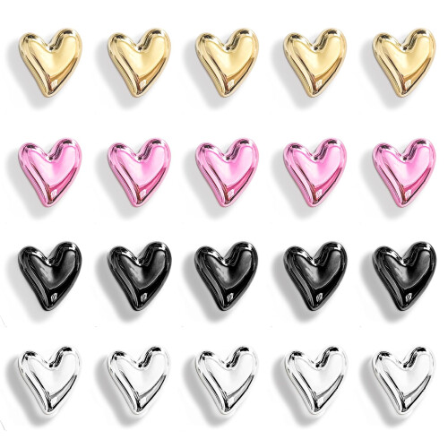 Refrigerator Magnets Pink Love Heart Set 12PCS