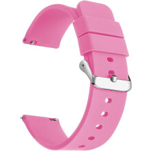 Cinturino per orologio in silicone rosa, 18 mm, a sgancio rapido