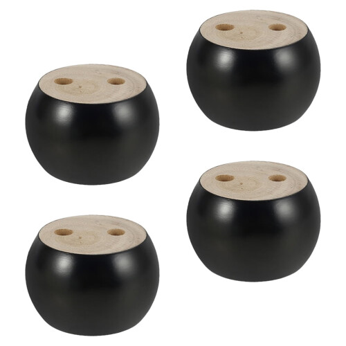 Solid Wood Sofa Legs Classic Style 4 Pcs 8x8 cm Black