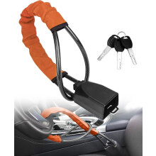Steering Wheel Lock Anti-Theft Orange Key Type 3 Keys