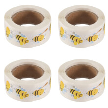 Rollo de Pegatinas de Abejas: 2000 Pegatinas Lindas de Abejas para Guarderías, Regalos de Navidad, Material de Oficina y Manualidades