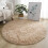 Plush Round Rug Mat White Thick Pile 120 cm 1