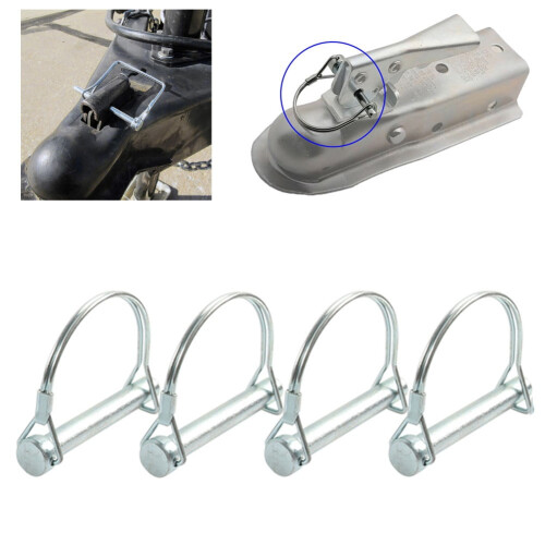 Trailer Coupler Hitch Pin Lock D-Shape Heavy Duty 4-Pack