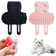 Cat Groomer Corner Scratcher Silicone Brush Yellow 1PC