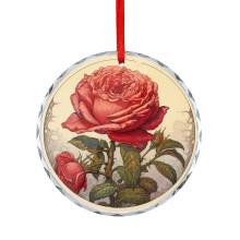Red Rose Ornament Holiday Decoration 2025