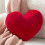 Red Heart-Shaped 3D Fluffy Throw Pillow, Soft Plush 1