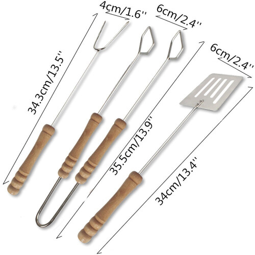 Barbecue Tools Set - Grilling Tongs, Fork, Spatula (3 pcs) 1