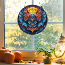 Colorful Acrylic Gothic Halloween Wall Hangs & Window Skeleton Pendant Decor – Compatible with Halloween Displays