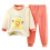 Ensemble pyjama bébé jaune clair, haut à manches longues et élastique 1