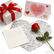 Valentine Heart PVC Placemat Silver 15in