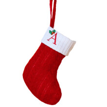 Christmas tree pendant socks embroidered letter red green