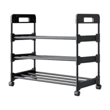 Shoe Rack 3-Tier Movable with Wheels 18x11x24 Inch