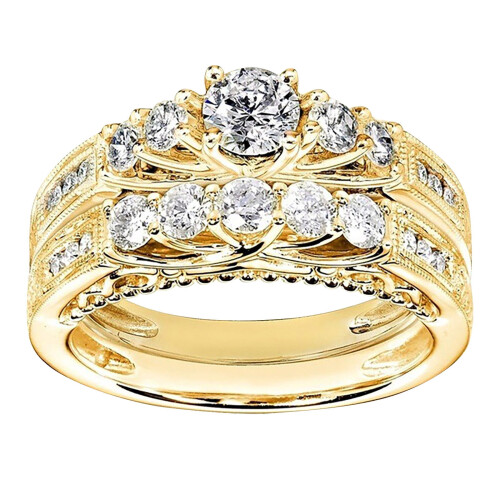 Wedding Band for Women with Diamonds Gold Size 9