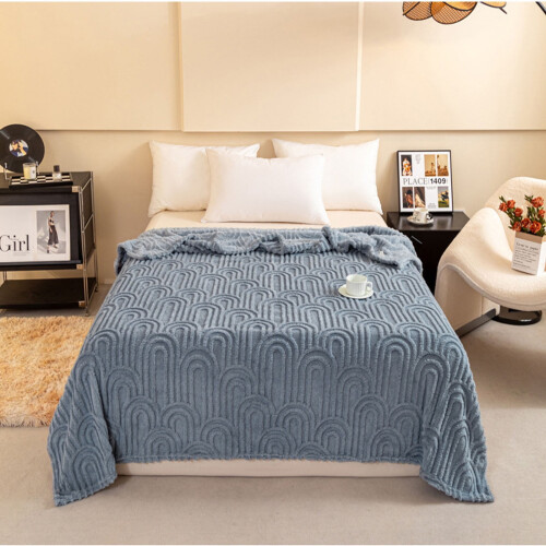 Fleece Blanket Throw Blue 60x80 Queen 1