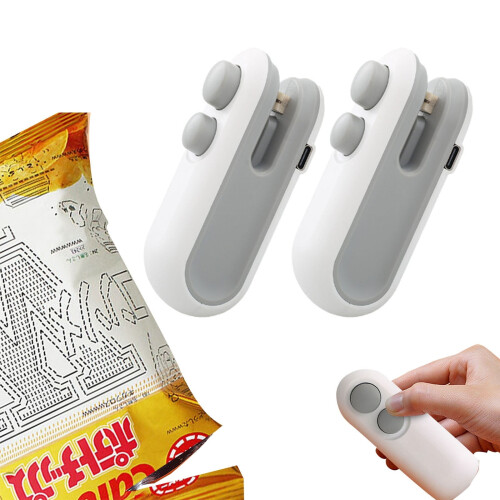 Mini Bag Sealer USB-C Rechargeable 2-in-1 with Cutter and