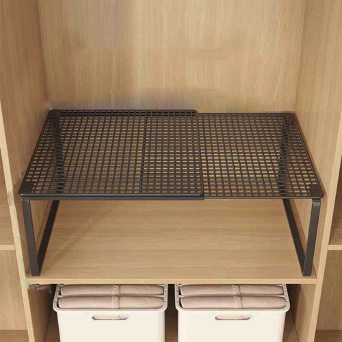 Metal Storage Shelf Rack Stackable Heavy-Duty 62x27x22cm