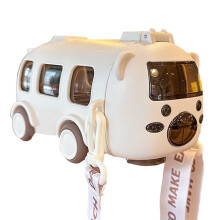 Kids Water Bottle Bus-Shaped 17 oz Leak-Proof with Straw