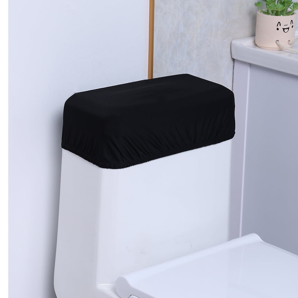 Toilet Tank Lid Cover Black Washable 1 Piece 9455834408552