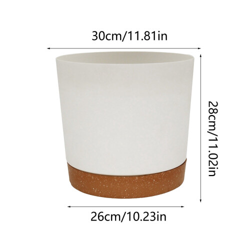 Vasos de flores para interiores com furos de drenagem e pires, 30 cm (12 polegadas) 2
