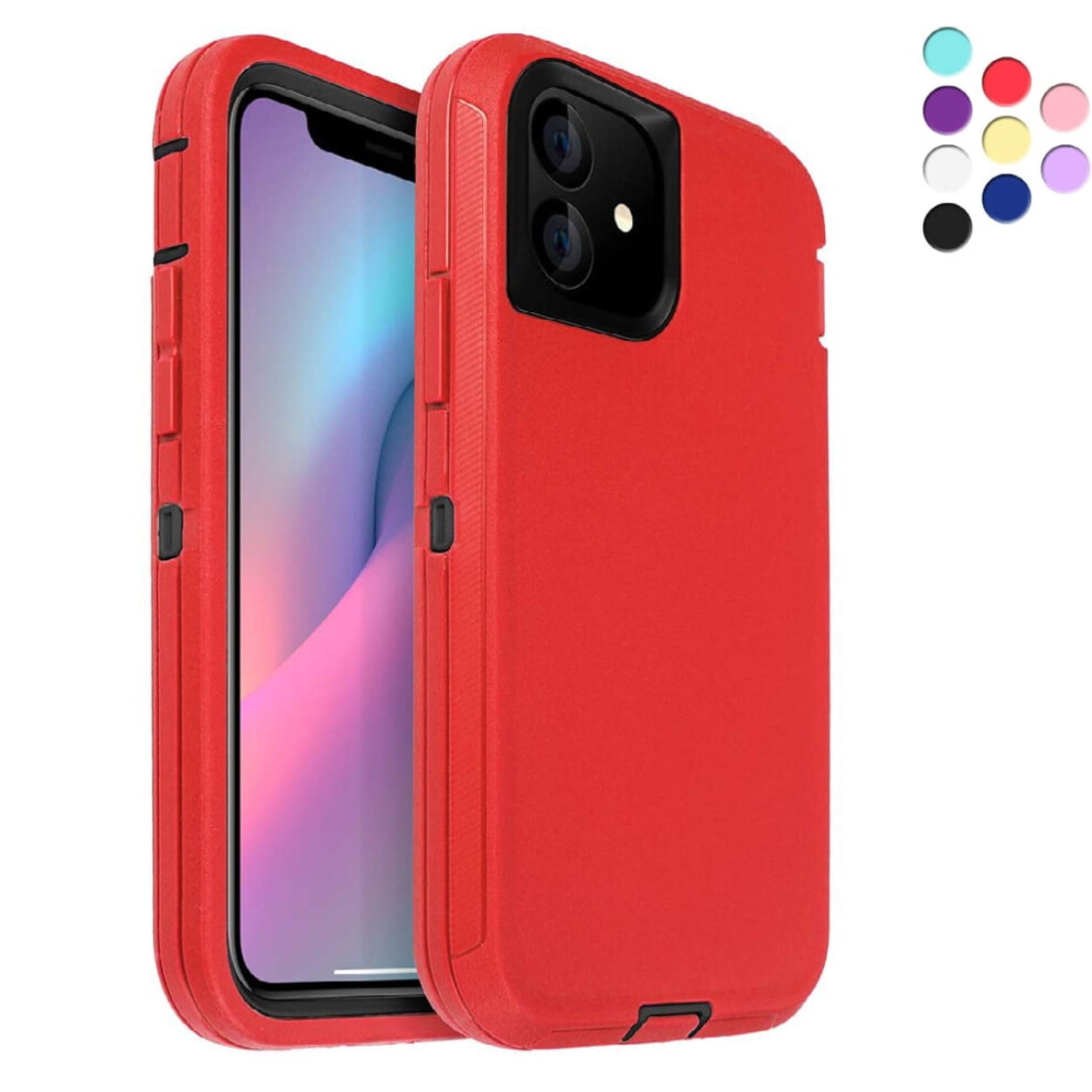 Iphone 11 Heavy Duty Case Â Shockproof 3-Layer Rubber Red 962029125594