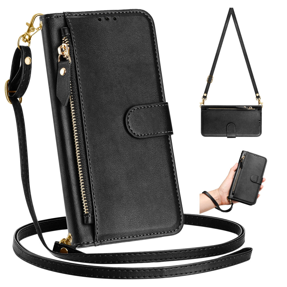 Samsung Galaxy S25 Fe Women's Crossbody Wallet Case Black 9043876518768