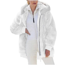 Manteau d'hiver chaud Ă capuche en peluche pour femme, grandes tailles