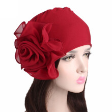 Dámsky retro kvetinový turban s plyšovou čiapkou