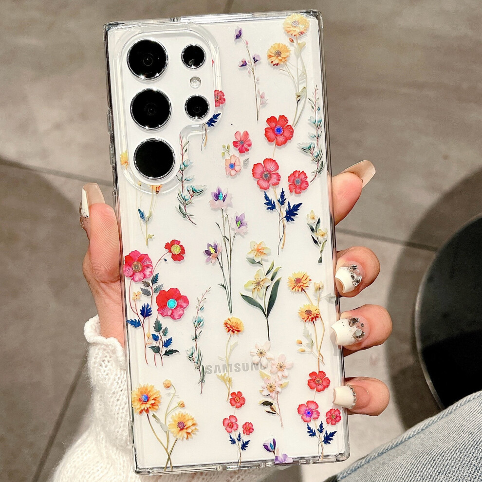 Samsung Galaxy S24 Ultra Clear Tpu Case With Floral 9043876510632