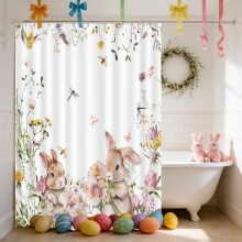 Polyester Shower Curtain with Hooks, Mold-Resistant Liner for Hotel/Home, Reinforced Grommets – Compatible with Standard Shower Rods