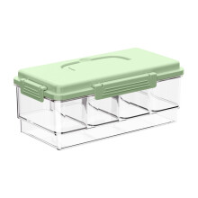 Boîte à goûter portable à 4 compartiments avec bloc réfrigérant vert menthe