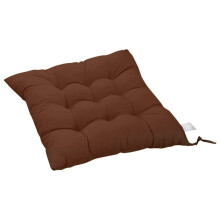 Velvet Square Seat Cushion with Ties 15.7 inch Coffee