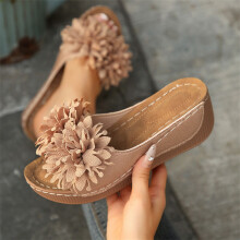 Willtoo Women's Low Sandals with Flower Platform and Arch