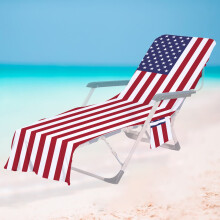 Housse de chaise de plage en microfibre 73 x 210 cm avec poches latérales
