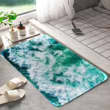Koberec do kúpeľa Beach Waves z protišmykovej pamäťovej peny, veľkosť L