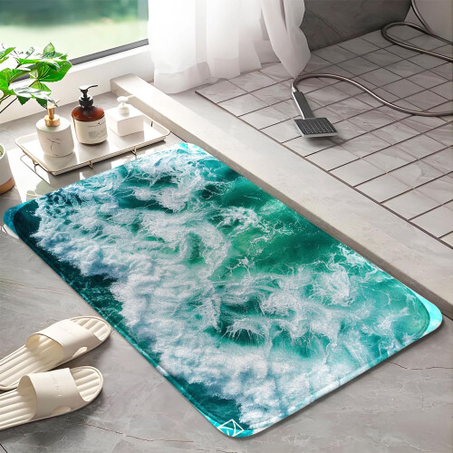 Beach Waves badetæppe skridsikkert memory foam L