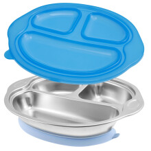 Stainless Steel Baby Suction Plate with Silicone Base