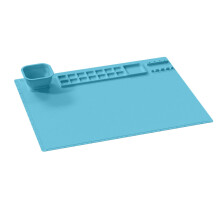 Sky Blue Silicone Craft Mat for Kids with 14 Wells and