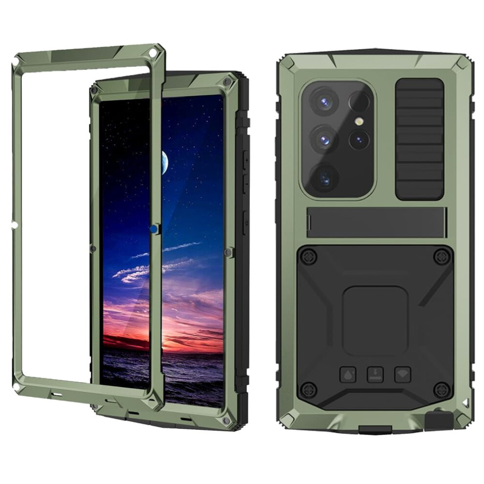 Metal Armor Case For Samsung S24 Ultra Rugged Black 962029147558