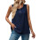Women's Linen Tank Top Navy M 3