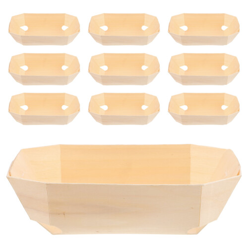 Bandeja rectangular para servicio de alimentos, 7,6 x 3,8 x 2,3 pulgadas, 10 unidades.