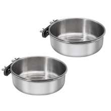 Stainless Steel Bird Feeding Dish with Clamp Holder for