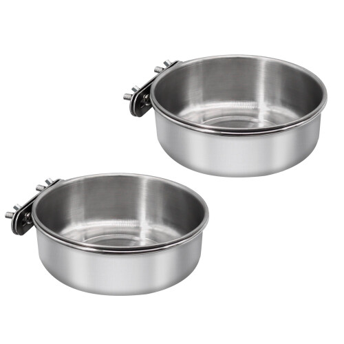 Stainless Steel Bird Feeding Dish with Clamp Holder for