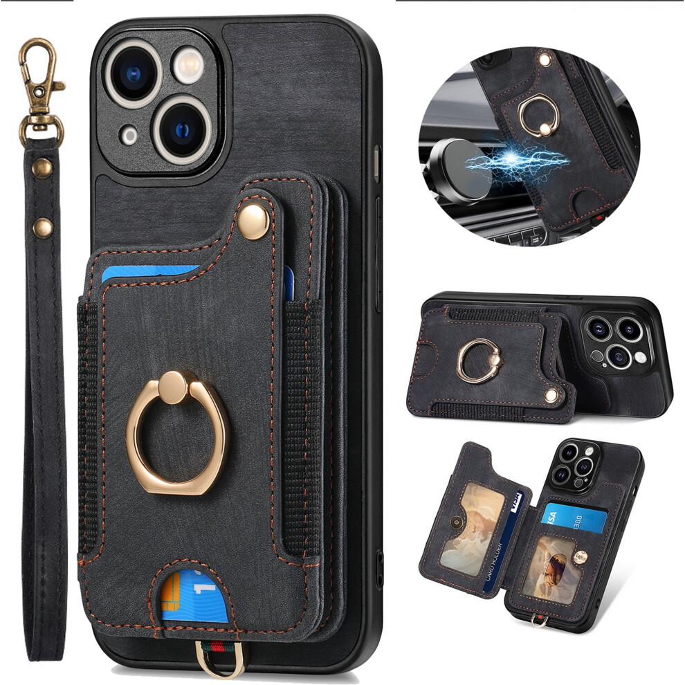 Iphone 13 Mini Wallet Case With Card Holder Ring Stand 9180333342815