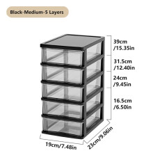 Clear Plastic Desktop Storage Box with Drawer