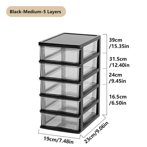 Clear Plastic Desktop Storage Box with Drawer