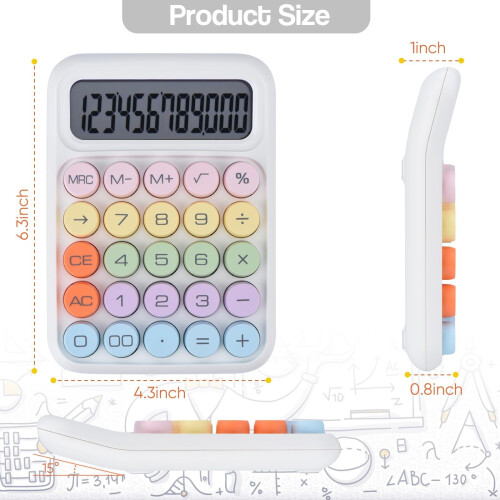 Retro Mechanical Key Calculator 12-Digit LCD Candy Color 2