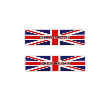 Country Flag Metal Emblem Sticker 4 x 1.06 inches 2-Pack