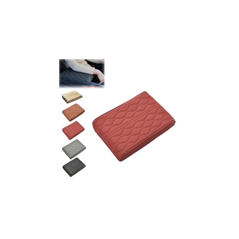 Car Armrest Box Pad Memory Foam Waterproof Leather Red 962125100563