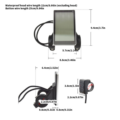 Speedometer Odometer LCD Display for Electric Scooters and 2